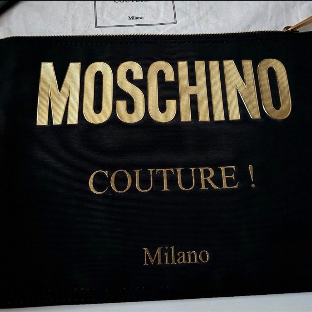 Moschino Couture Black and Gold Pouch - Picture 3 of 6